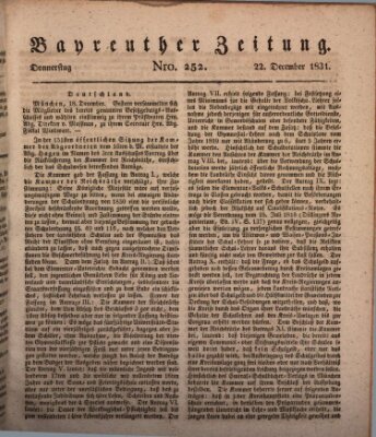 Bayreuther Zeitung Donnerstag 22. Dezember 1831