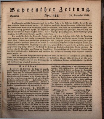 Bayreuther Zeitung Sonntag 25. Dezember 1831