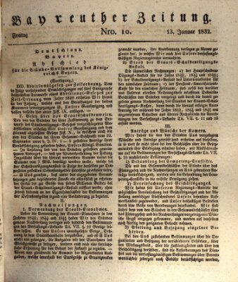 Bayreuther Zeitung Freitag 13. Januar 1832