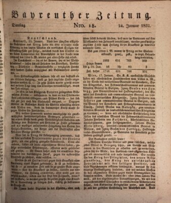 Bayreuther Zeitung Dienstag 24. Januar 1832