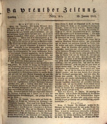 Bayreuther Zeitung Sonntag 29. Januar 1832