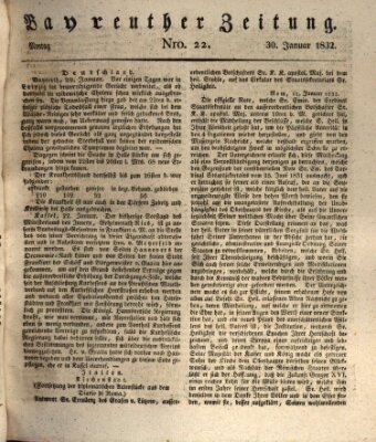 Bayreuther Zeitung Montag 30. Januar 1832