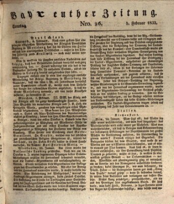 Bayreuther Zeitung Sonntag 5. Februar 1832