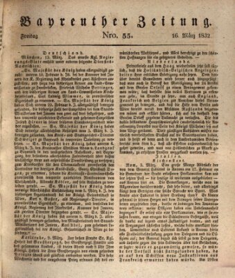 Bayreuther Zeitung Freitag 16. März 1832