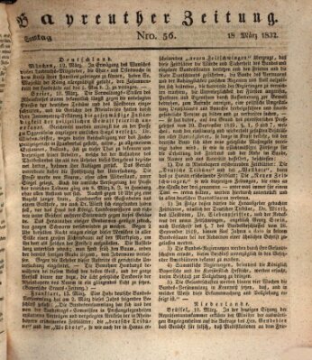 Bayreuther Zeitung Sonntag 18. März 1832