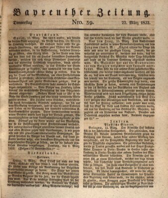 Bayreuther Zeitung Donnerstag 22. März 1832