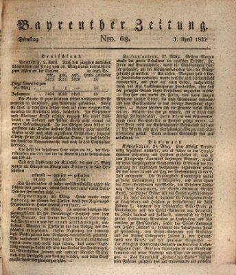 Bayreuther Zeitung Dienstag 3. April 1832