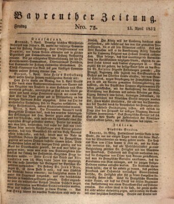 Bayreuther Zeitung Freitag 13. April 1832