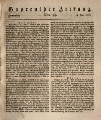 Bayreuther Zeitung Donnerstag 3. Mai 1832