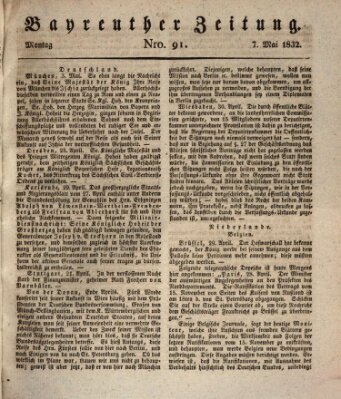 Bayreuther Zeitung Montag 7. Mai 1832