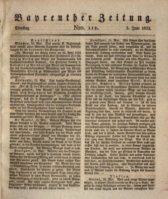 Bayreuther Zeitung Dienstag 5. Juni 1832