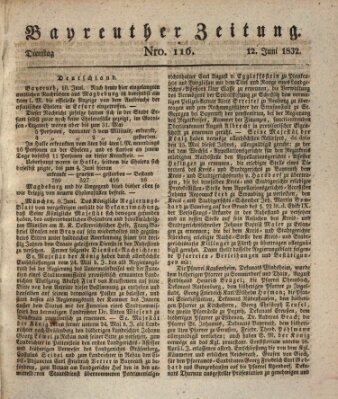 Bayreuther Zeitung Dienstag 12. Juni 1832