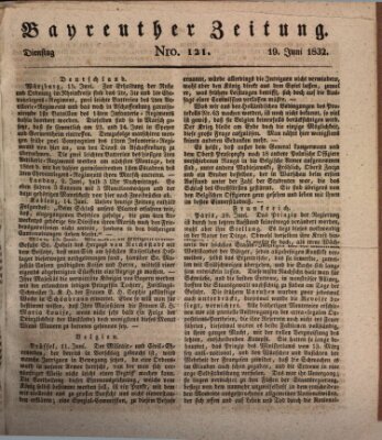 Bayreuther Zeitung Dienstag 19. Juni 1832