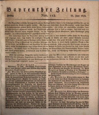 Bayreuther Zeitung Freitag 22. Juni 1832