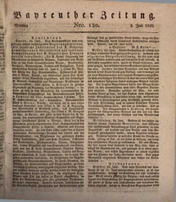 Bayreuther Zeitung Montag 2. Juli 1832