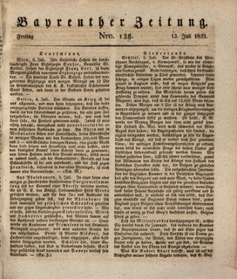 Bayreuther Zeitung Freitag 13. Juli 1832