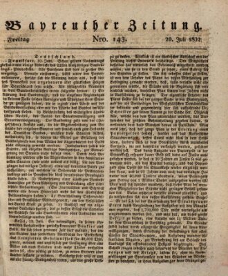 Bayreuther Zeitung Freitag 20. Juli 1832