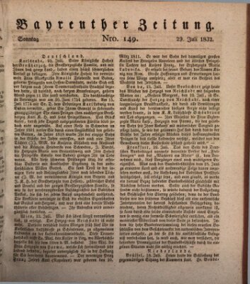 Bayreuther Zeitung Sonntag 29. Juli 1832