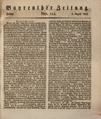 Bayreuther Zeitung Freitag 3. August 1832