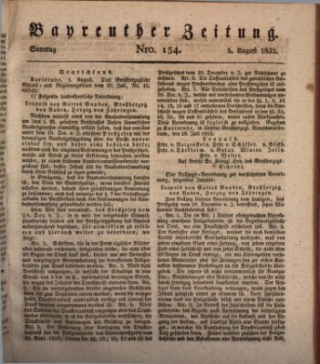 Bayreuther Zeitung Sonntag 5. August 1832