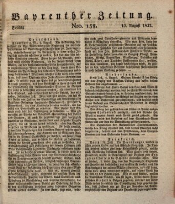 Bayreuther Zeitung Freitag 10. August 1832