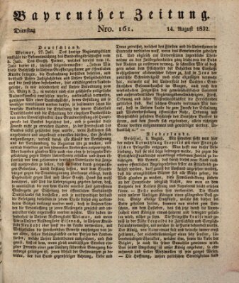 Bayreuther Zeitung Dienstag 14. August 1832