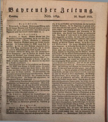 Bayreuther Zeitung Sonntag 26. August 1832