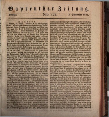 Bayreuther Zeitung Montag 3. September 1832