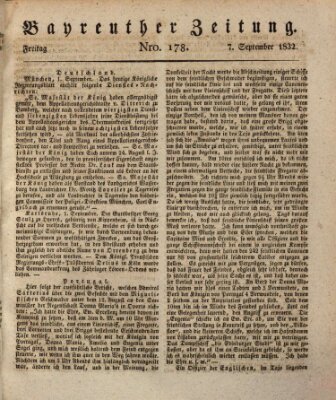 Bayreuther Zeitung Freitag 7. September 1832