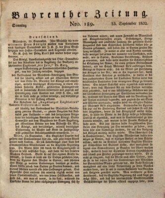 Bayreuther Zeitung Sonntag 23. September 1832