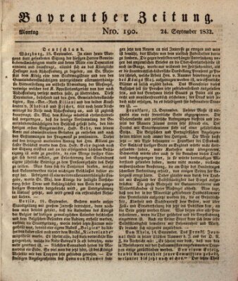 Bayreuther Zeitung Montag 24. September 1832