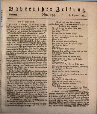 Bayreuther Zeitung Sonntag 7. Oktober 1832