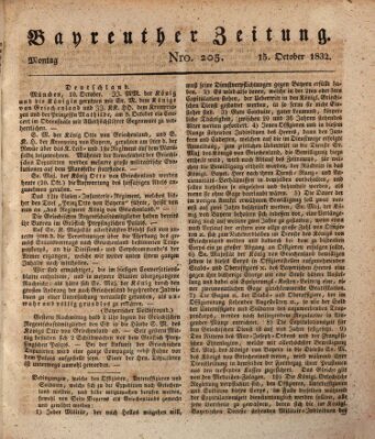 Bayreuther Zeitung Montag 15. Oktober 1832