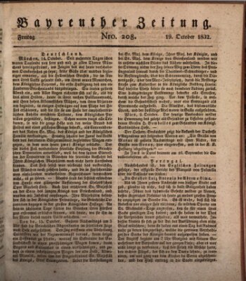 Bayreuther Zeitung Freitag 19. Oktober 1832