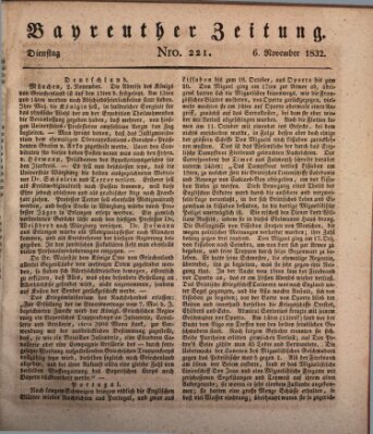 Bayreuther Zeitung Dienstag 6. November 1832