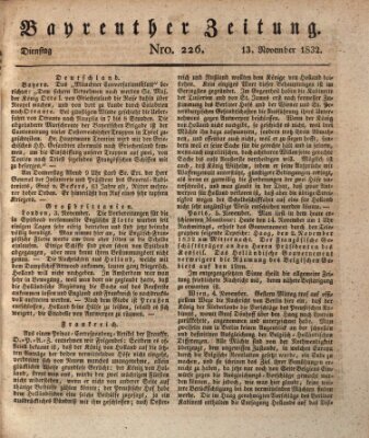 Bayreuther Zeitung Dienstag 13. November 1832