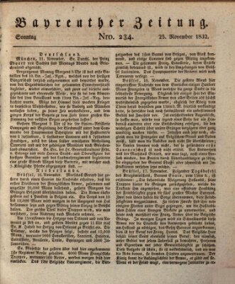 Bayreuther Zeitung Sonntag 25. November 1832