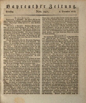 Bayreuther Zeitung Dienstag 4. Dezember 1832