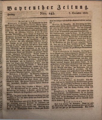 Bayreuther Zeitung Freitag 7. Dezember 1832