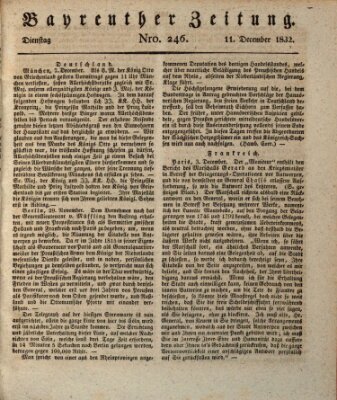 Bayreuther Zeitung Dienstag 11. Dezember 1832