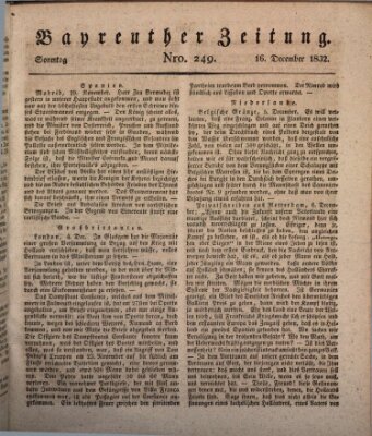 Bayreuther Zeitung Sonntag 16. Dezember 1832