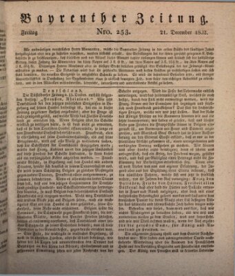 Bayreuther Zeitung Freitag 21. Dezember 1832