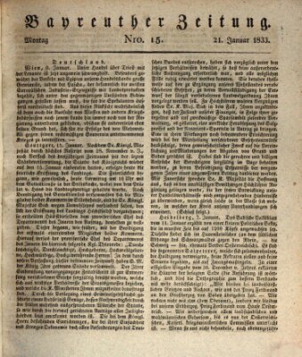 Bayreuther Zeitung Montag 21. Januar 1833