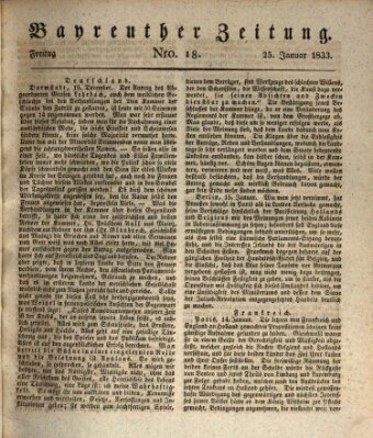 Bayreuther Zeitung Freitag 25. Januar 1833