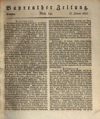 Bayreuther Zeitung Sonntag 27. Januar 1833