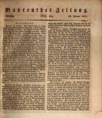 Bayreuther Zeitung Montag 28. Januar 1833