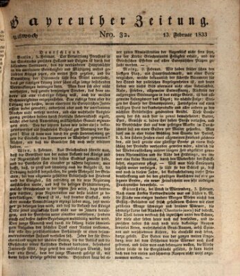 Bayreuther Zeitung Mittwoch 13. Februar 1833