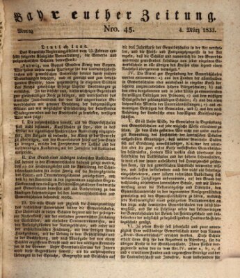 Bayreuther Zeitung Montag 4. März 1833