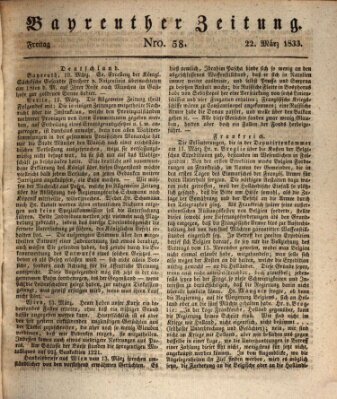 Bayreuther Zeitung Freitag 22. März 1833