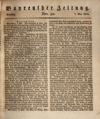 Bayreuther Zeitung Dienstag 7. Mai 1833